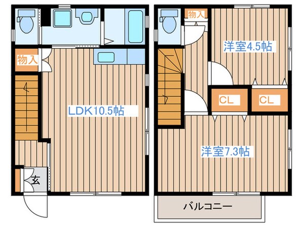 霞目二丁目戸建の物件間取画像